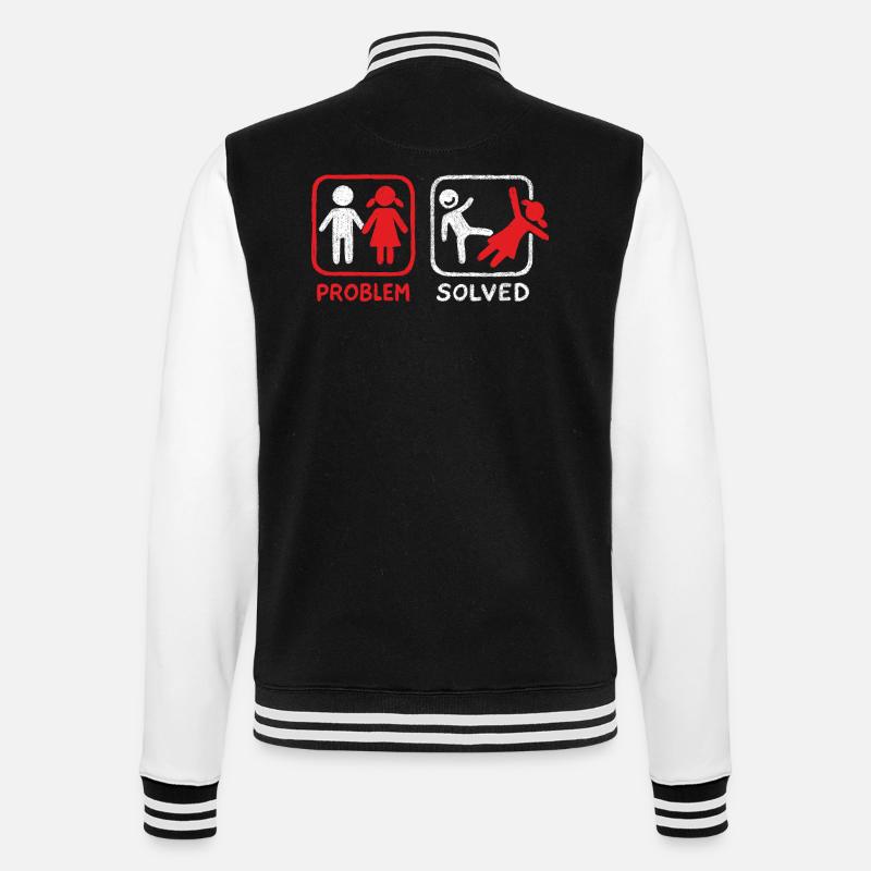 Problem Solved - College-Sweatjacke - Schwarz/Weiß