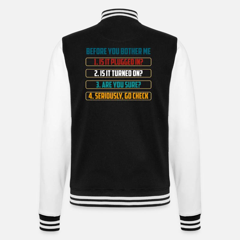 Bevor du mich störst, Technik-Checks - College-Sweatjacke - Schwarz/Weiß