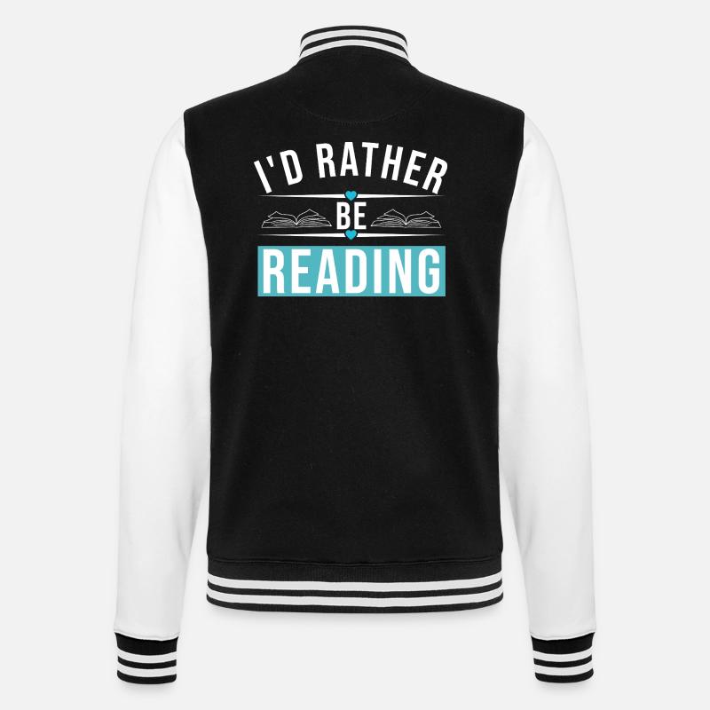 I'D RATHER BE READING - College-Sweatjacke - Schwarz/Weiß