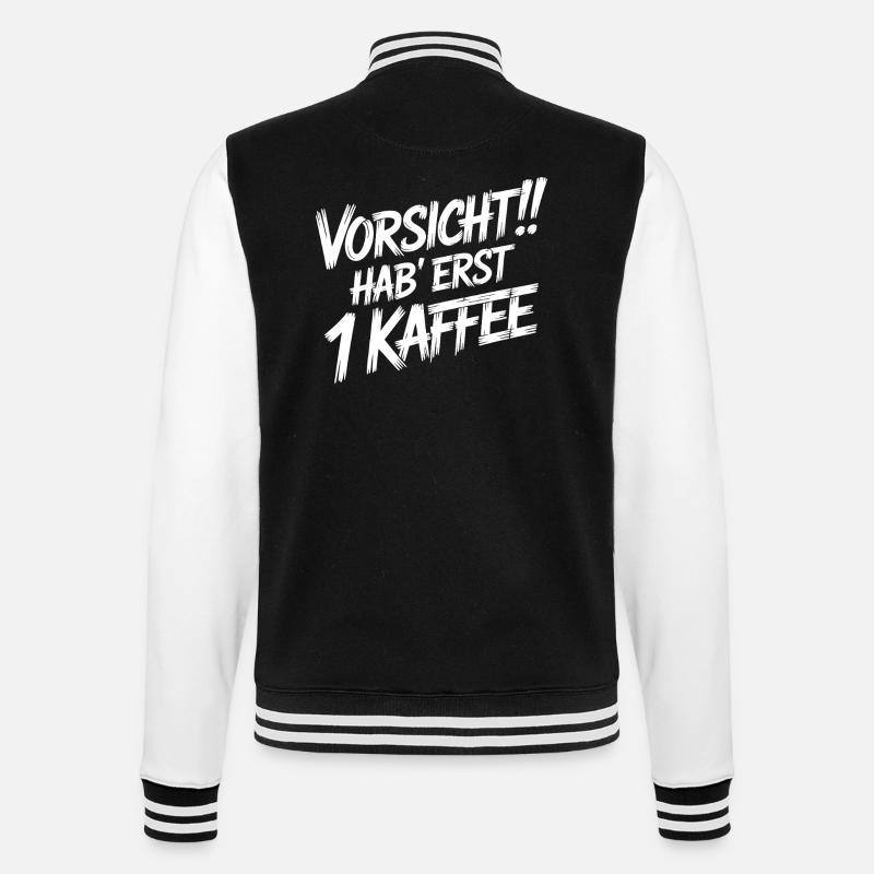 Caution First 1 coffee - College Sweat Jacket - black/white