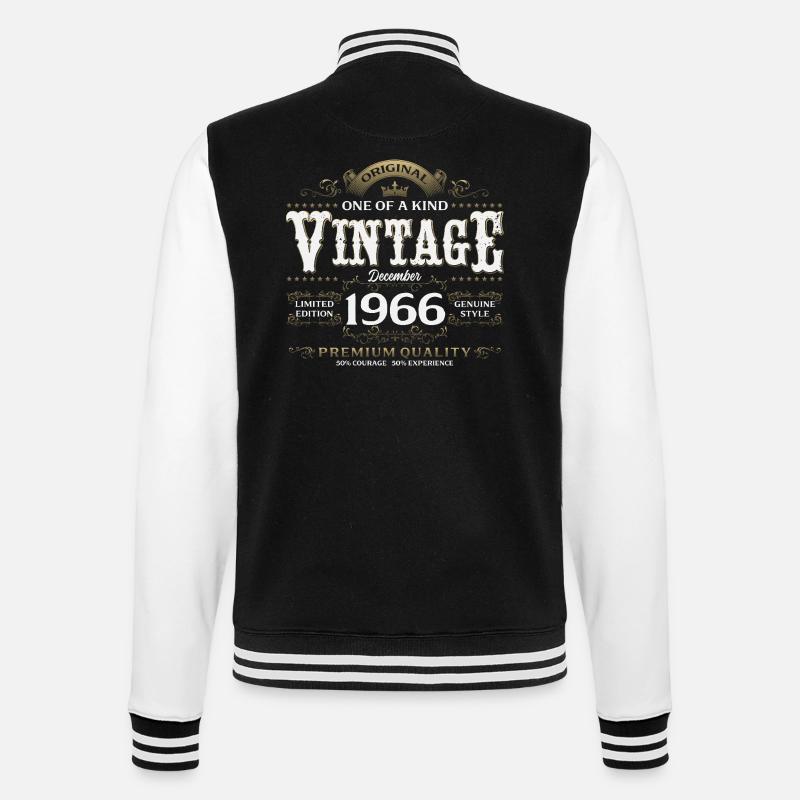 59e anniversaire Millésime décembre 1966 - Veste Teddy - noir/blanc