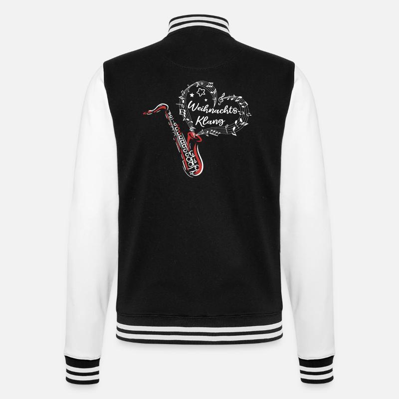 Weihnachten Saxofon Weihnachtsklang Musik - College-Sweatjacke - Schwarz/Weiß