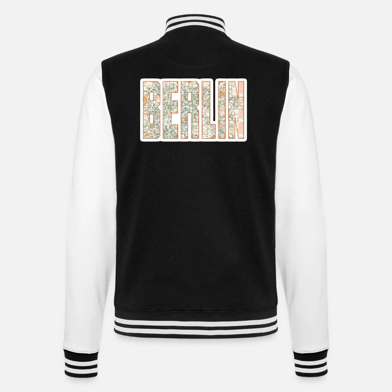 Berlin Stadtplan - College-Sweatjacke - Schwarz/Weiß