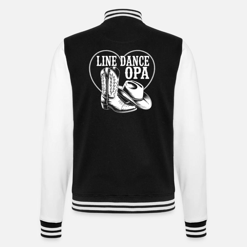 Line Dance Opa Herz Boot - College-Sweatjacke - Schwarz/Weiß