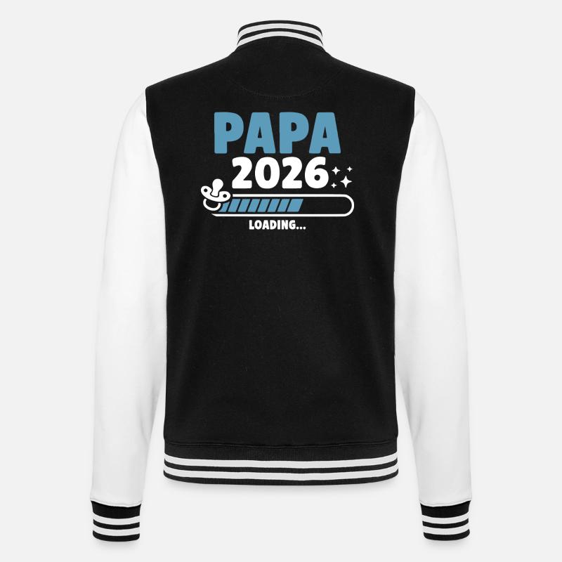 Papa 2026 Loading... - College Sweat Jacket - black/white