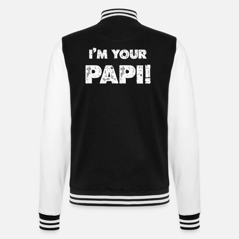 Ich bin dein Papi - College-Sweatjacke - Schwarz/Weiß