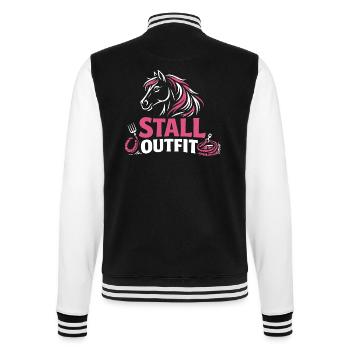 Pferde Reiten Stall Outfit Pferdeliebhaberin - College-Sweatjacke - Schwarz/Weiß - Hinten - Marisol (170cm)