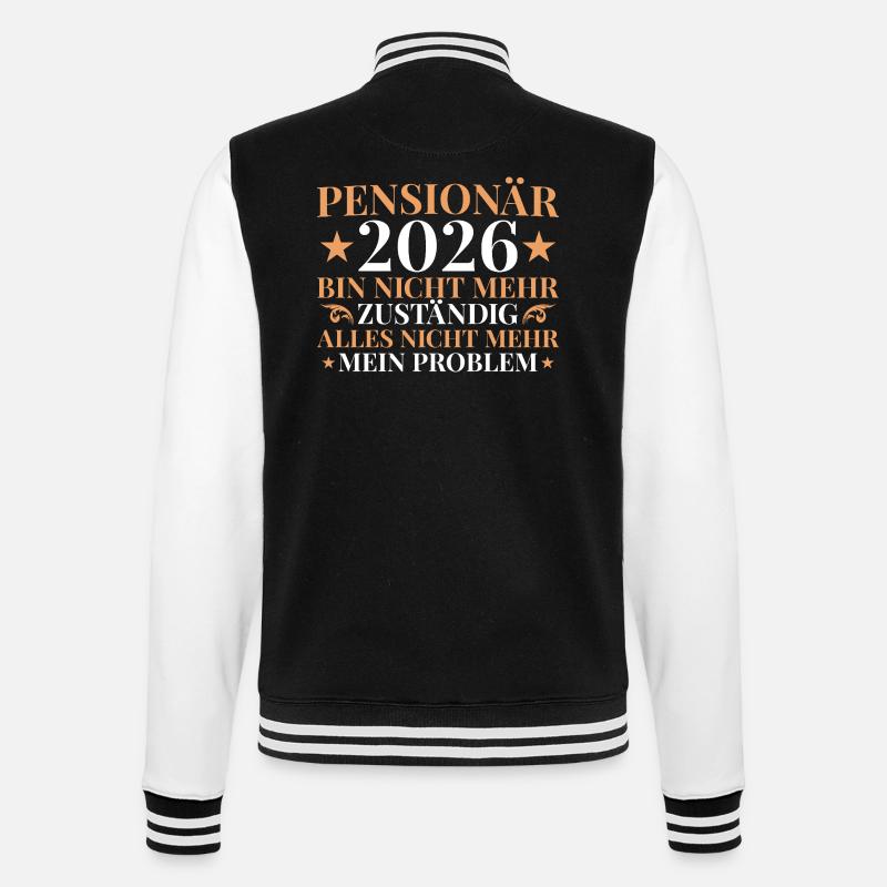 Retraité 2026 Plus responsable - Pension - Veste Teddy - noir/blanc