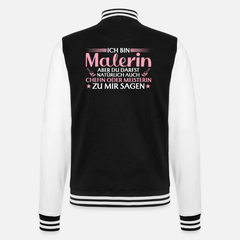 Handwerkerin Chefin oder Meisterin - Malerin - College Sweat Jacket - black/white
