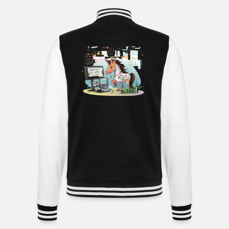 Digital Graffiti Pony - College Sweat Jacket - black/white