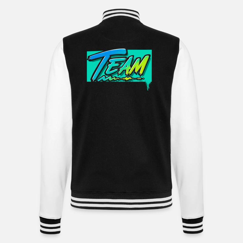 Team - College-Sweatjacke - Schwarz/Weiß