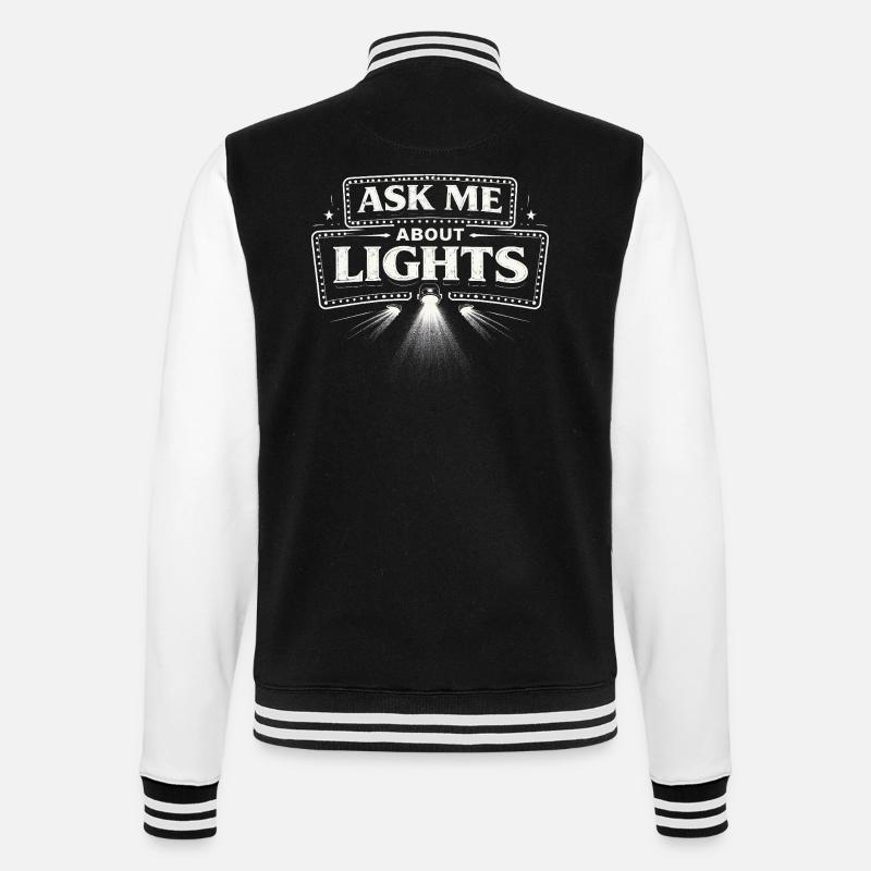 Lichttechniker Ask Me About Lights - College Sweat Jacket - black/white