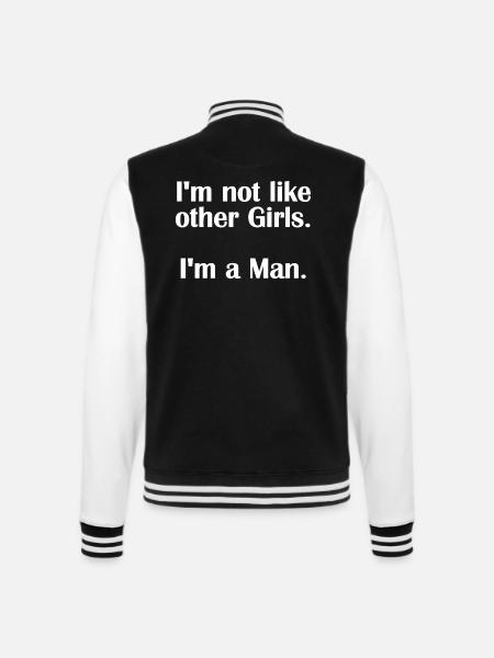 I‘m not like other Girls - Gender Meme Motiv - College-Sweatjacke - Schwarz/Weiß