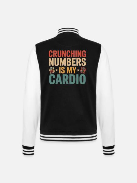 Zahlennerd Cardio Humor - College-Sweatjacke - Schwarz/Weiß