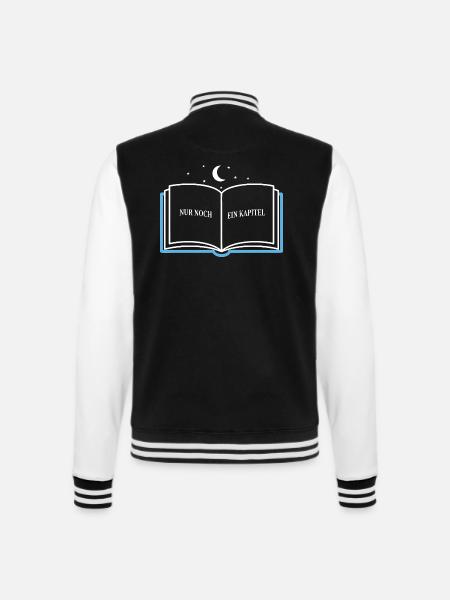 Bücherwurm Spruch - College-Sweatjacke - Schwarz/Weiß