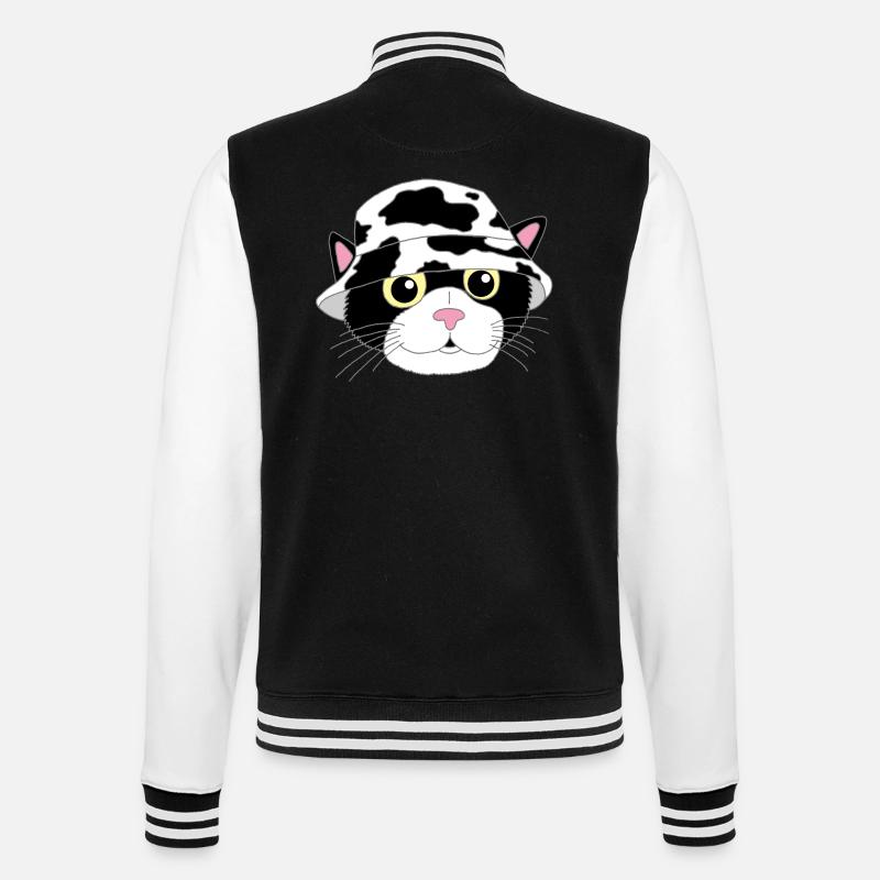 Le chaton et son chapeau - Veste Teddy - noir/blanc
