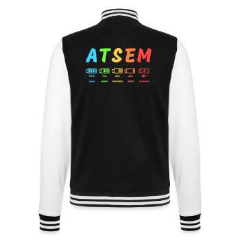 atsem, école maternelle fin d'année, maîtresse - Veste Teddy - noir/blanc - Dos - Marisol (170cm)