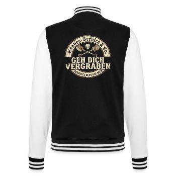 Go Bury You Graves Service Humor - College Sweat Jacket - black/white - Back - Marisol (170cm)