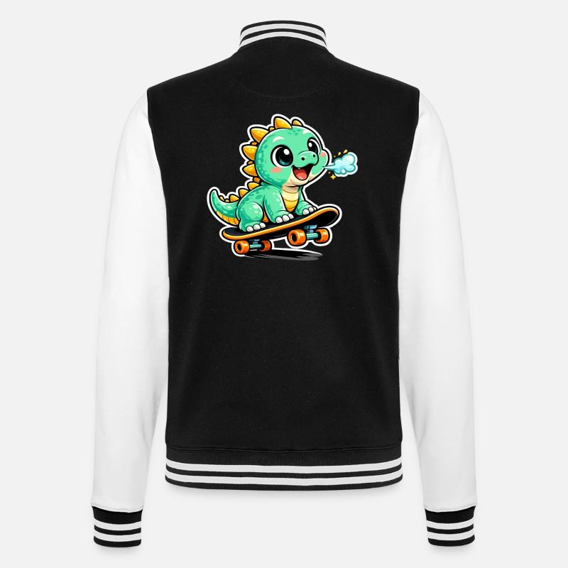 Héros du skateboard Dino vert - Veste Teddy - noir/blanc