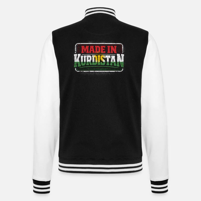 Fabriqué au Kurdistan, kurde, kurde - Veste Teddy - noir/blanc