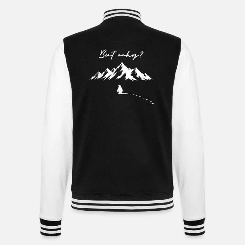 Pinguin Meme But why? Schneespur Eisberg Antarktis - College Sweat Jacket - black/white