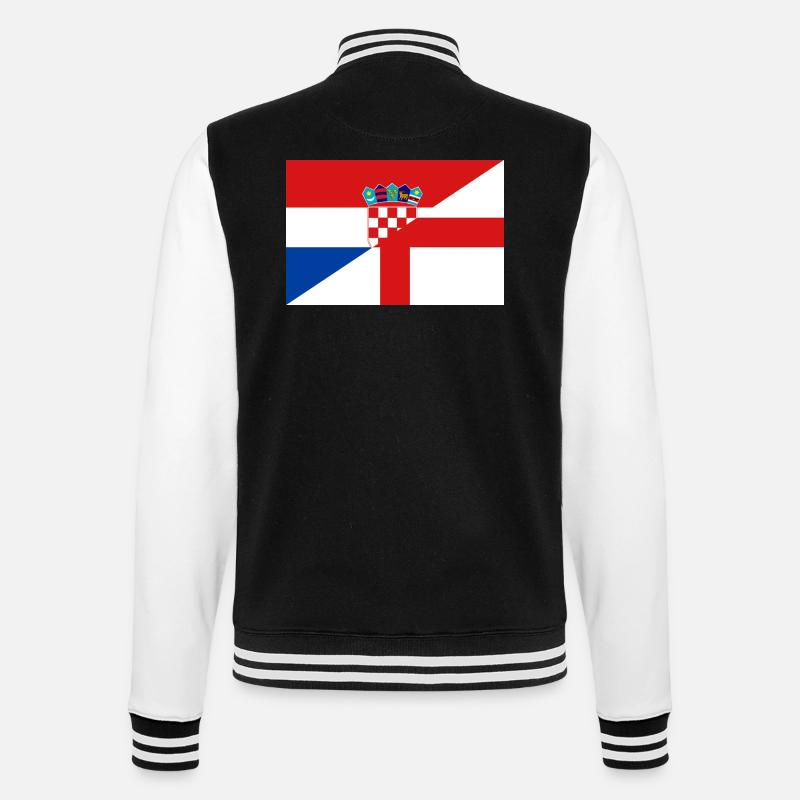 Drapeau de Croatie et Angleterre - Veste Teddy - noir/blanc