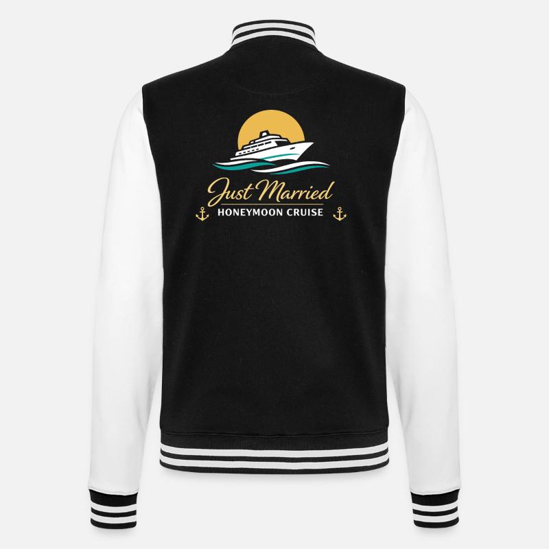 Honeymoon Just Married Gift Couples - College Sweat Jacket - black/white
