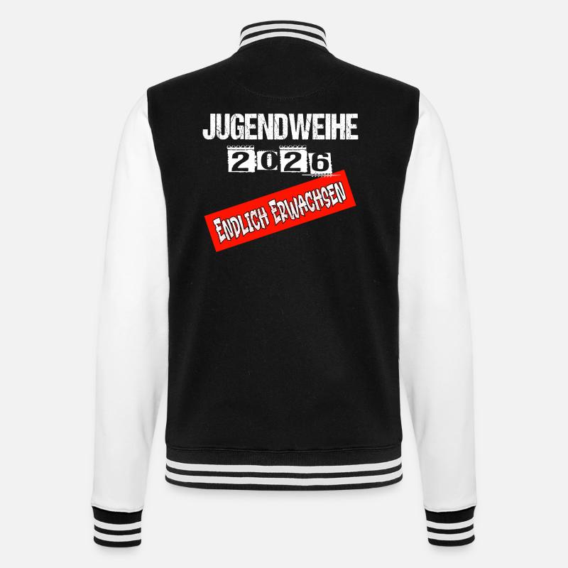 Jugendweihe - Jugendweihe 2026 - College-Sweatjacke - Schwarz/Weiß