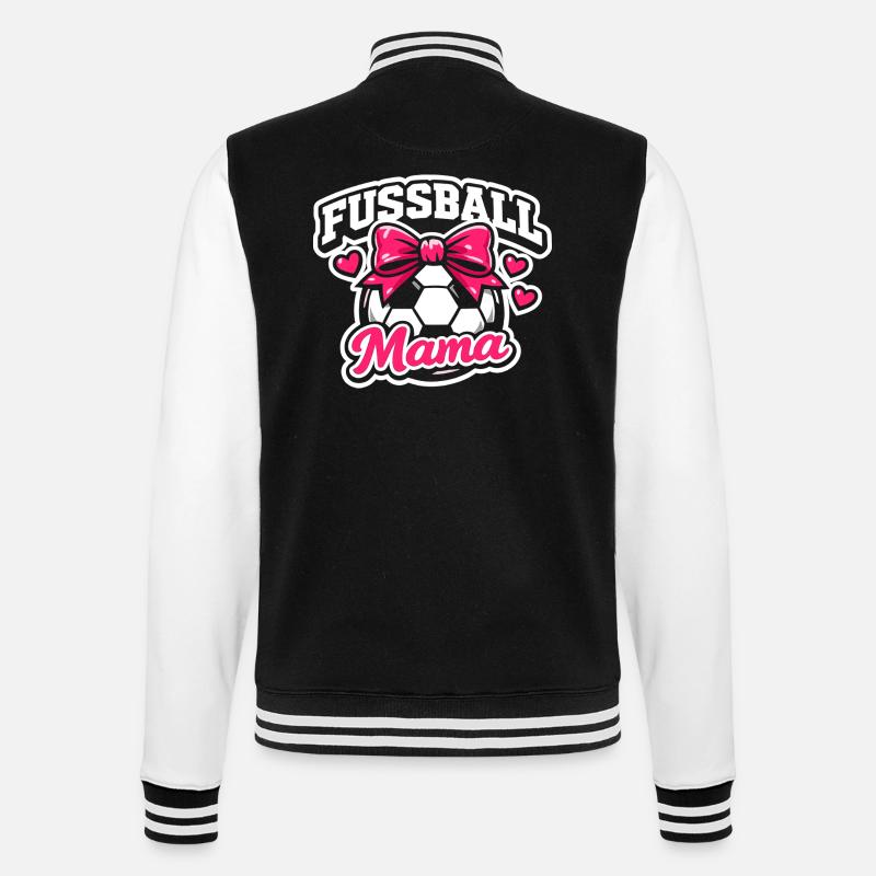 Fußball Mama Stolze Mutter Geschenk - College-Sweatjacke - Schwarz/Weiß