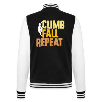 Indoor Klettern Indoorklettern Climb Fall Repeat - College-Sweatjacke - Schwarz/Weiß - Hinten - Marisol (170cm)