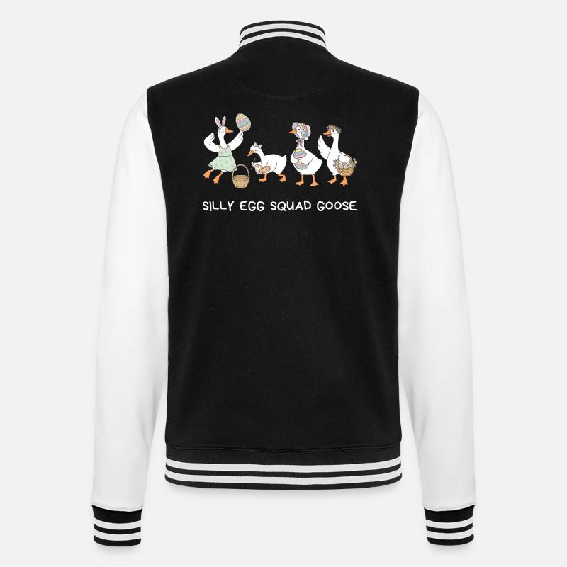 Silly Egg Squad Goose Easter - College Sweat Jacket - black/white