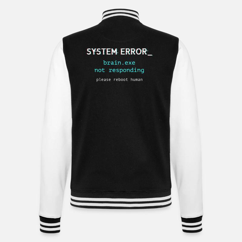 Systemfehler ‒ brain.exe reagiert nicht - College-Sweatjacke - Schwarz/Weiß