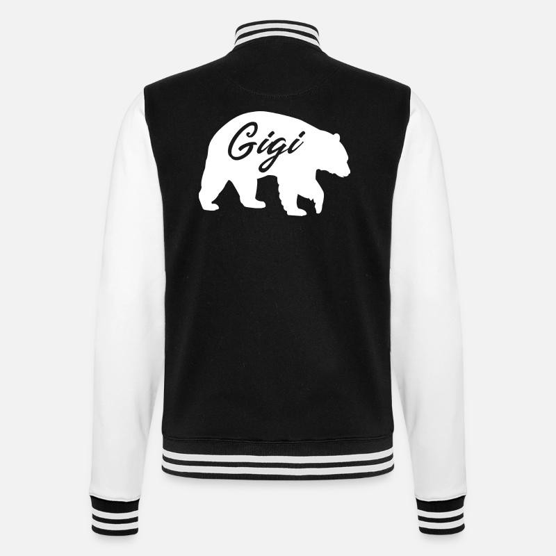 Gigi Bear süßes Oma-Geschenkhemd - College-Sweatjacke - Schwarz/Weiß