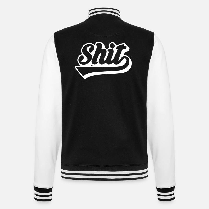 Merde Rétro Script - Veste Teddy - noir/blanc