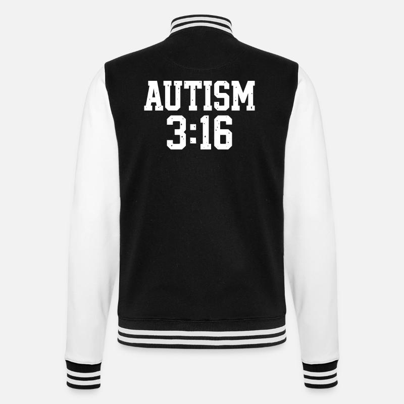 Autism Acceptance Typography - College Sweat Jacket - black/white