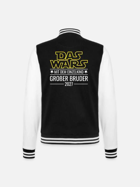 Das wars mit dem Einzelkind - Großer Bruder 2027 - College-Sweatjacke - Schwarz/Weiß