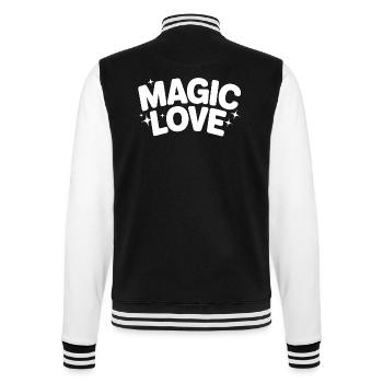 Magical Love Lettering - College Sweat Jacket - black/white - Back - Marisol (170cm)