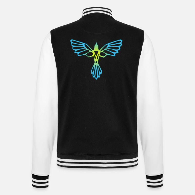 L'envol de l'oiseau bleu et jaune - Veste Teddy - noir/blanc