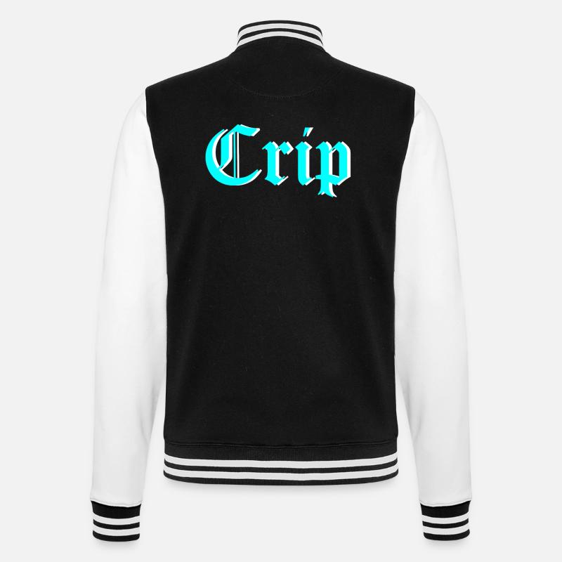 Crip - College-Sweatjacke - Schwarz/Weiß