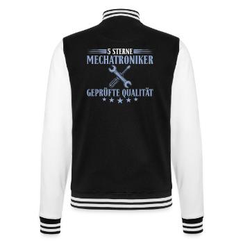 5 Sterne Mechatroniker – Profi Autoschrauber - College-Sweatjacke - Schwarz/Weiß - Hinten - Marisol (170cm)