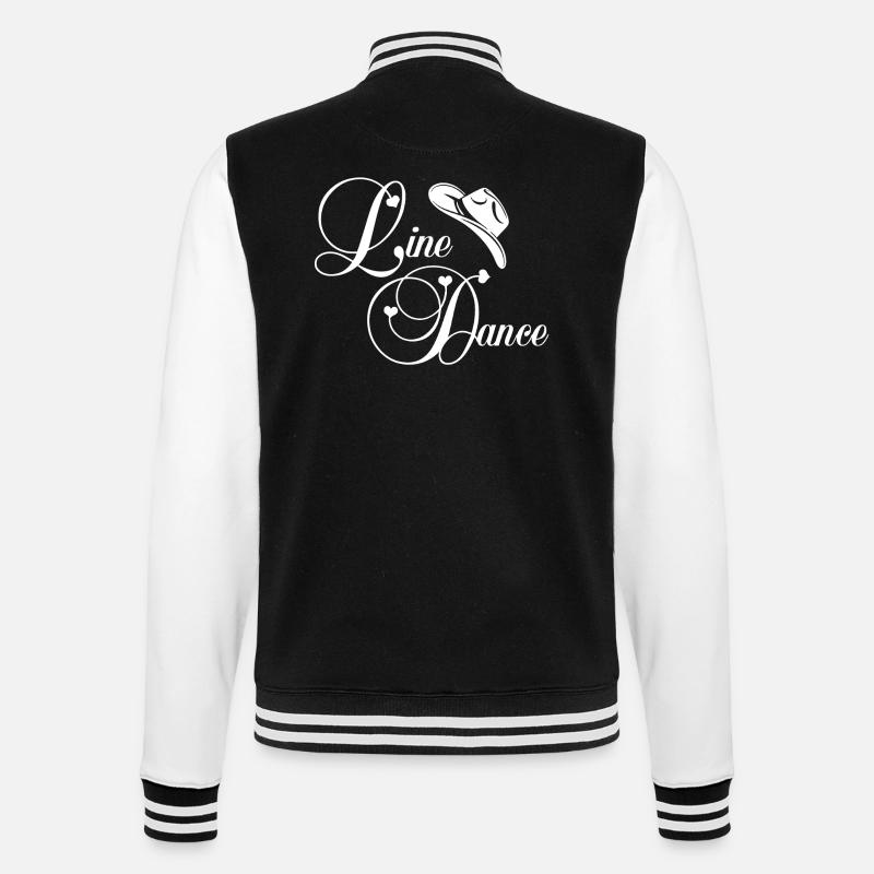 Line Dance Script Logo - College Sweat Jacket - black/white