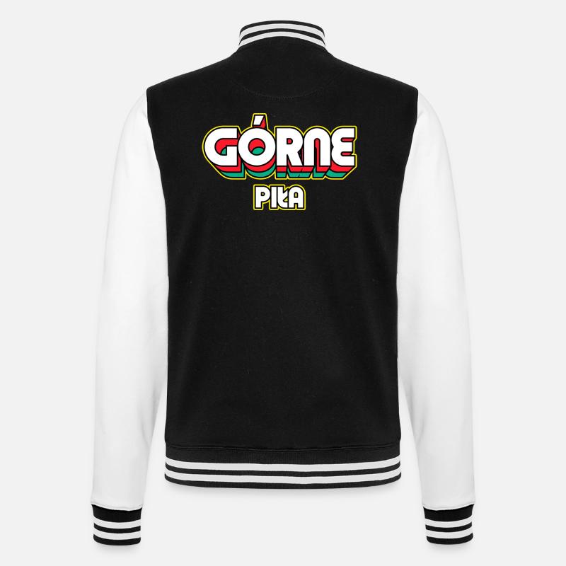 Górne Piła. Retro District Name - College Sweat Jacket - black/white