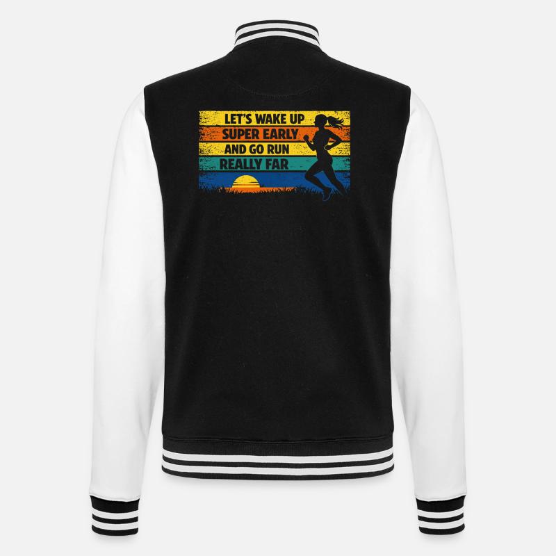 Courir, jogging, drôle, dire Sunrise Rétro - Veste Teddy - noir/blanc