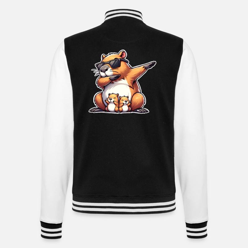 Capybara papa - Veste Teddy - noir/blanc
