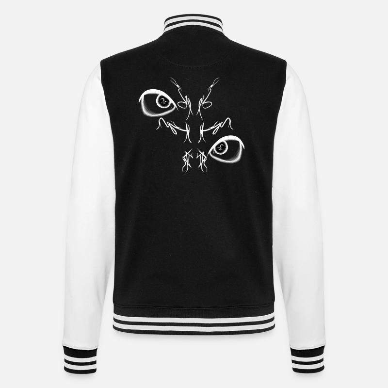 Night Bird Duo Lights (Reverse) - College Sweat Jacket - black/white