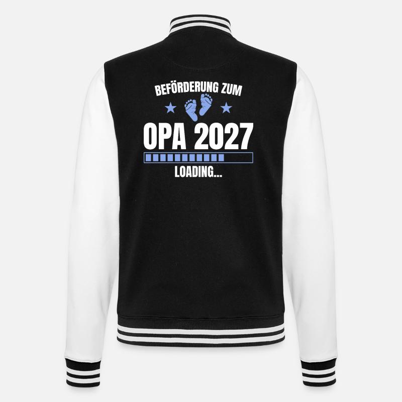 Beförderung zum Opa 2027 – Loading - College-Sweatjacke - Schwarz/Weiß