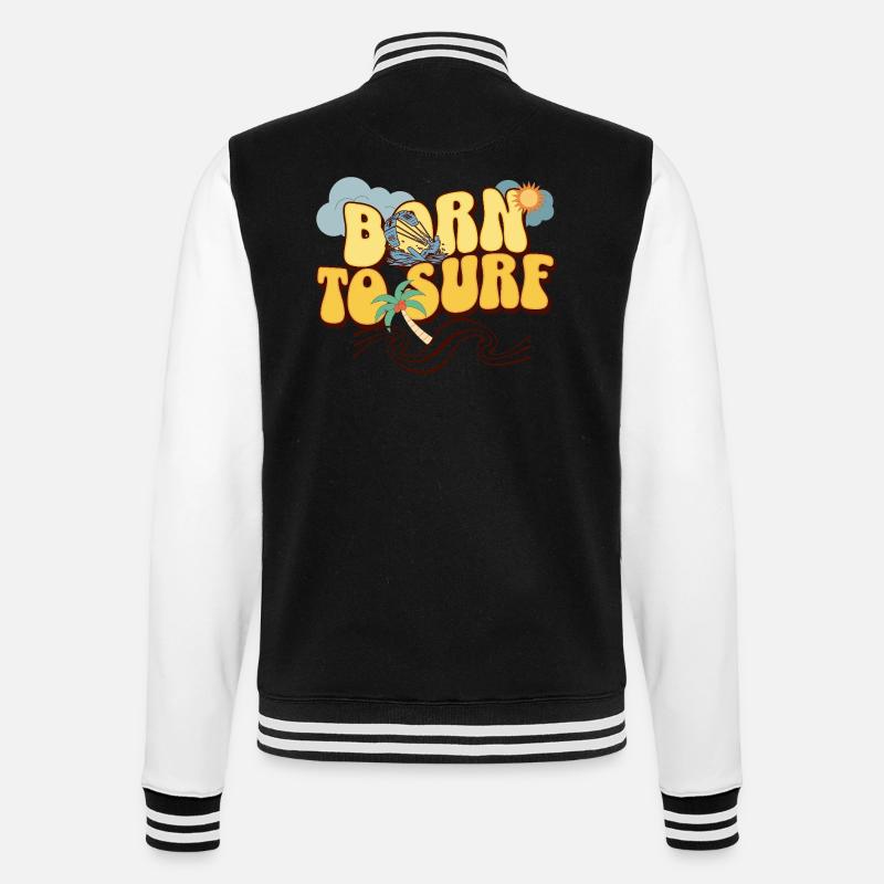 Né pour surfer - Veste Teddy - noir/blanc
