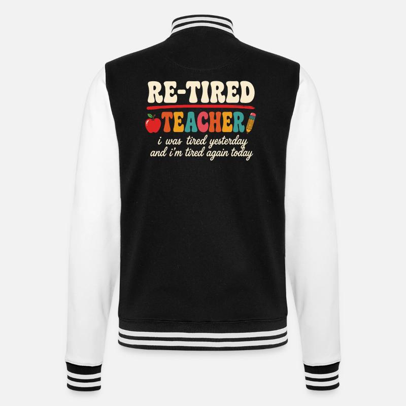 Professeur sarcastique refatigué à la retraite - Veste Teddy - noir/blanc