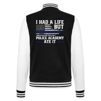 Diplômés des survivants de l’École de police Académie de police - Veste Teddy - noir/blanc - Dos - Marisol (170cm)