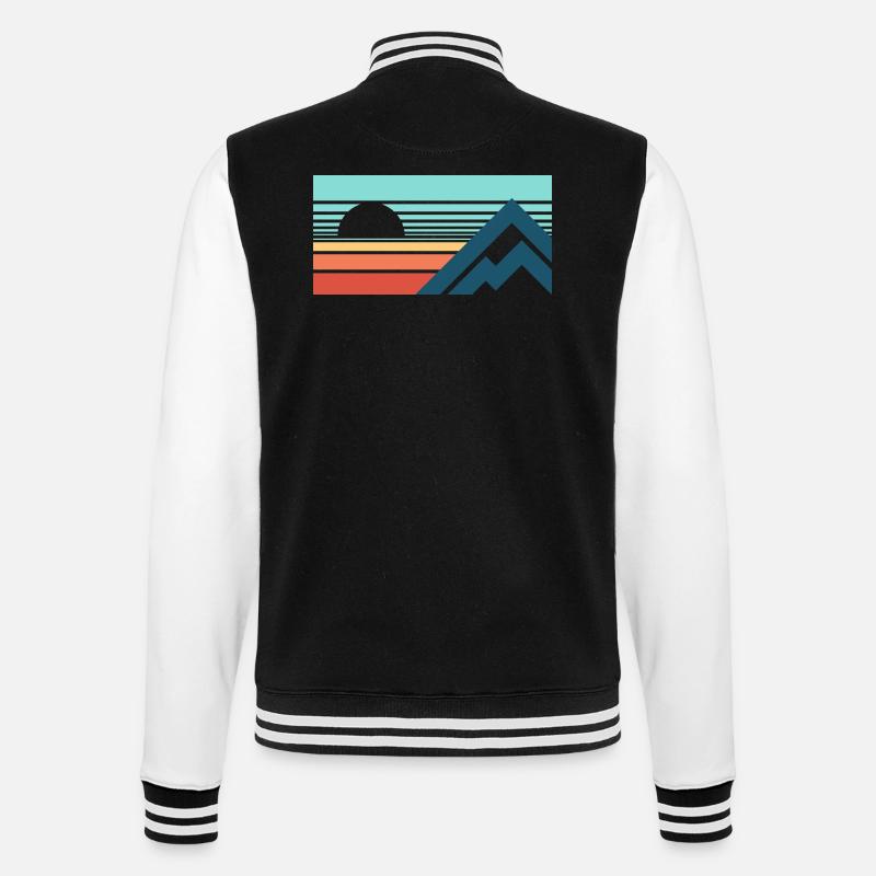 Mountains Sun Abstract - College Sweat Jacket - black/white